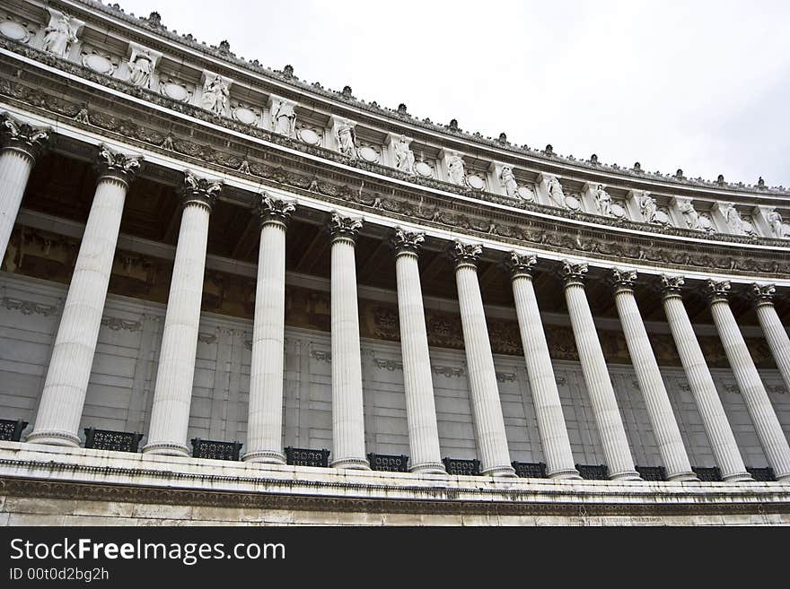 Classic marble colonnade, Victorian Rome. Classic marble colonnade, Victorian Rome