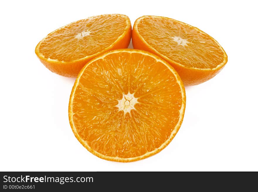 Cutting three oranges