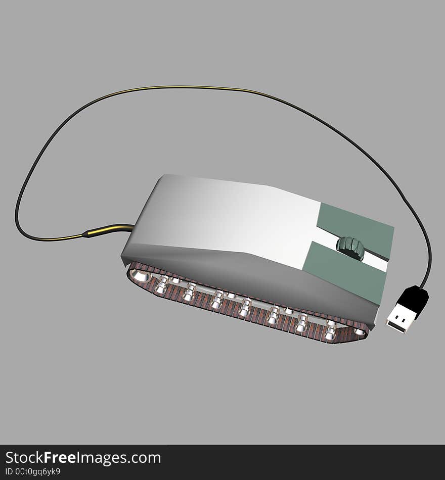 Military mouse on a grey background.