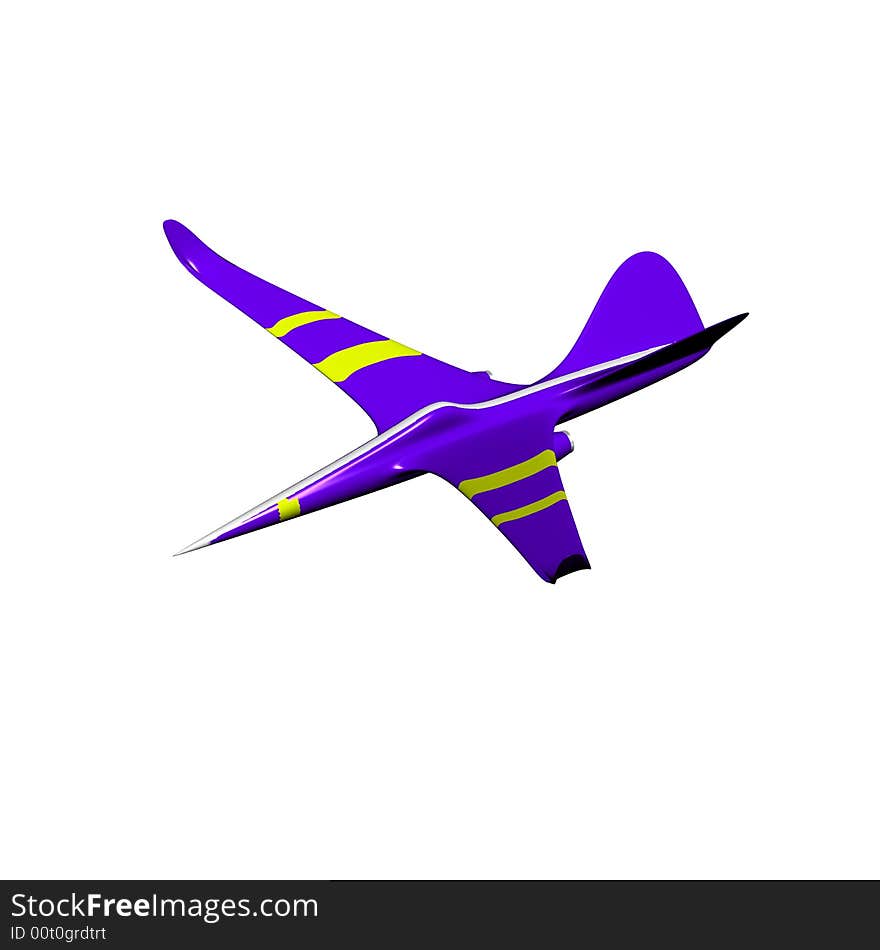 The project of the plane on a white background.