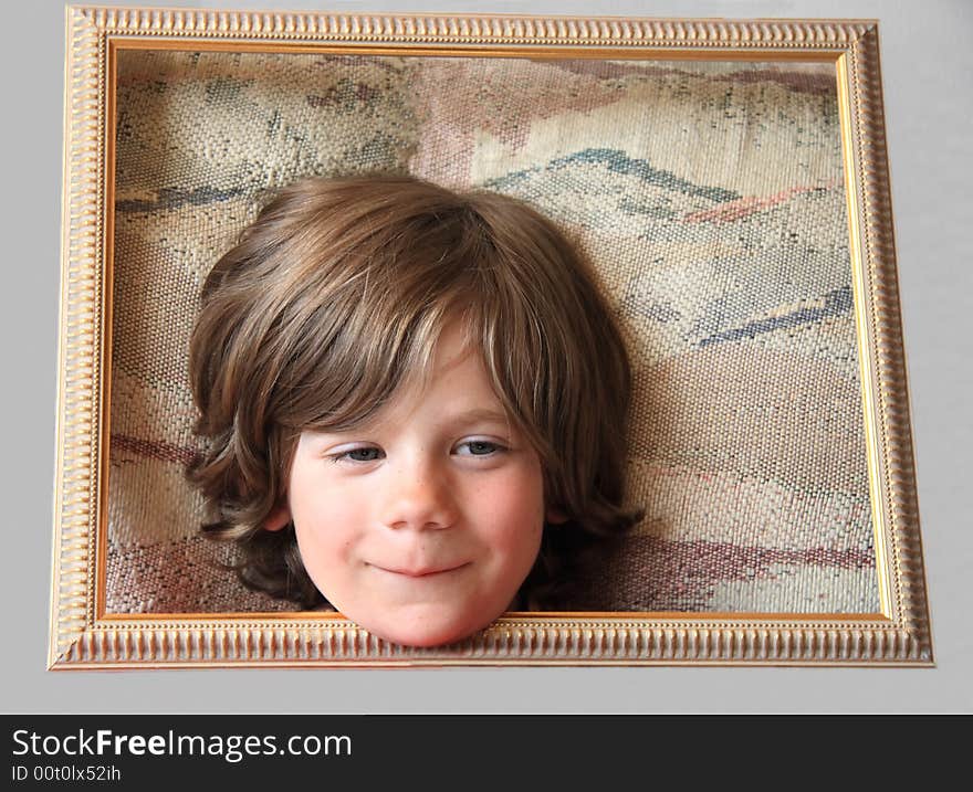 Diditally manipulated abstract portrait of a young boy