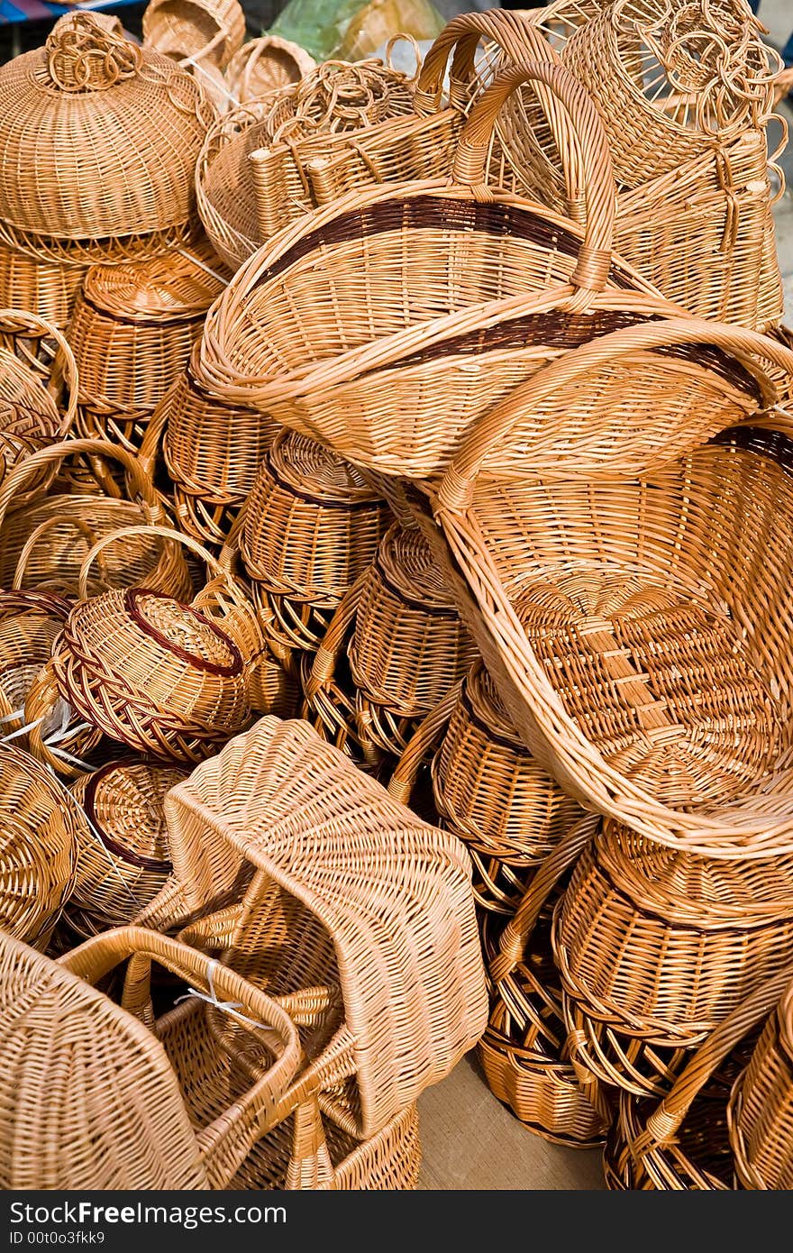 Wicker baskets on the fair