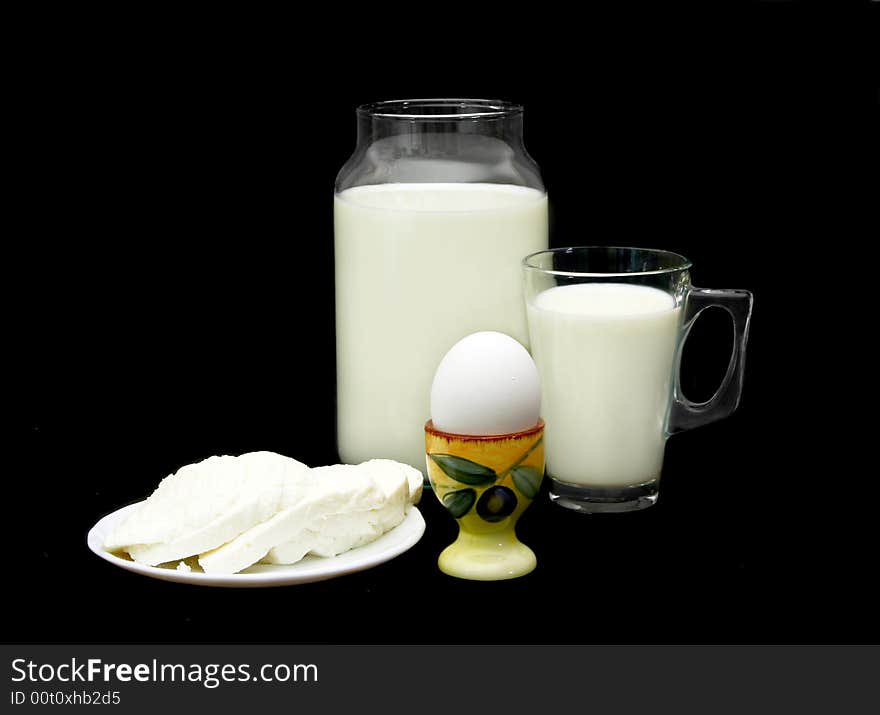 Egg,  cheese  and milk