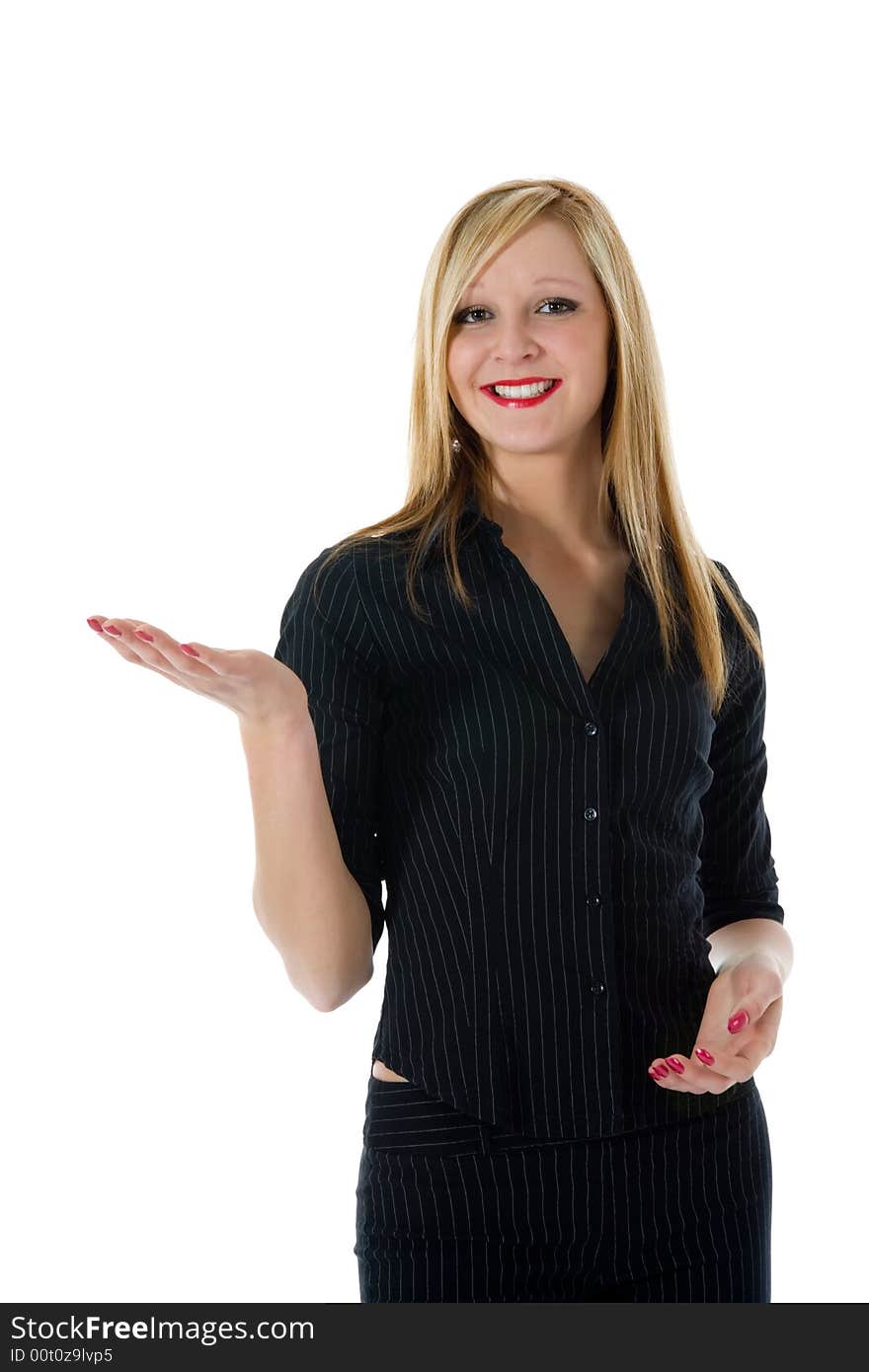 Business woman on white background