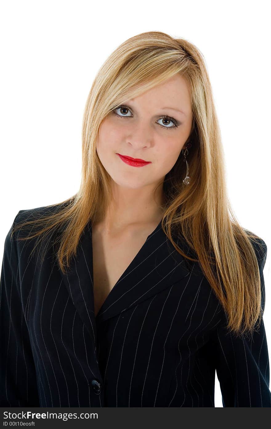 Portrait woman on white background