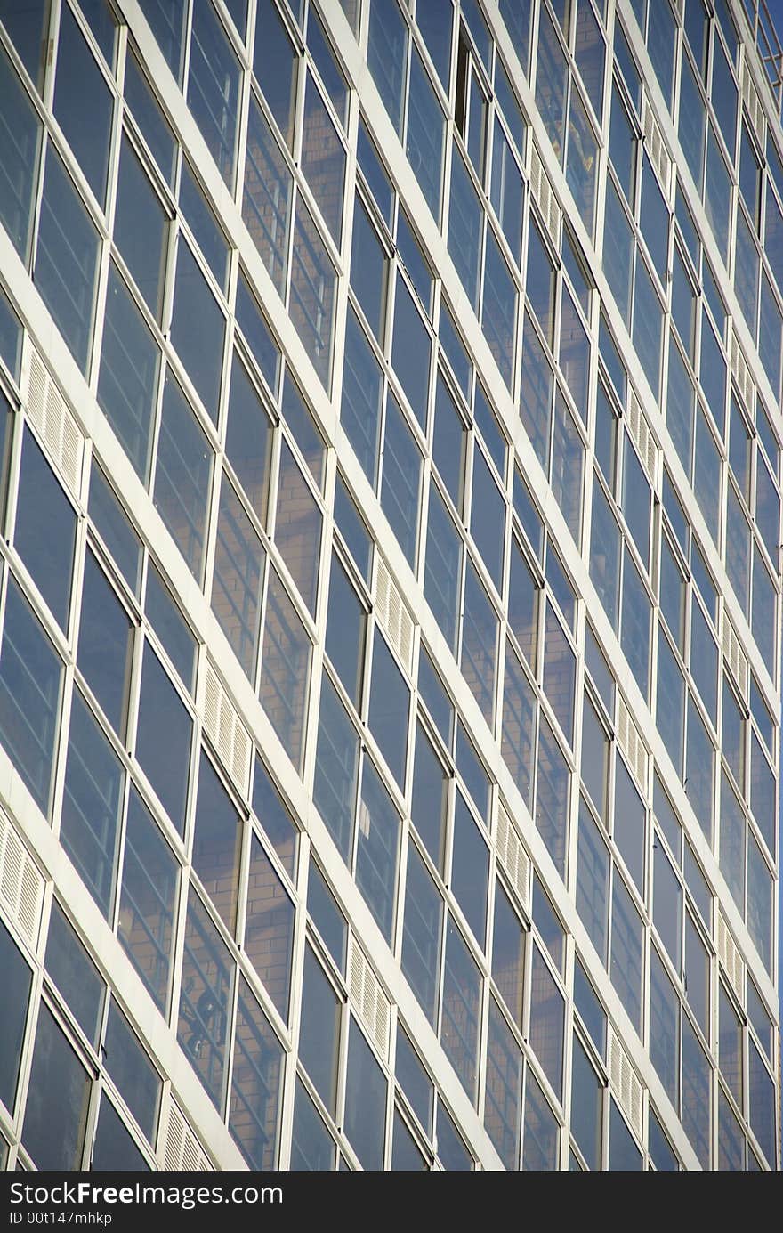 Windows of height house.Building