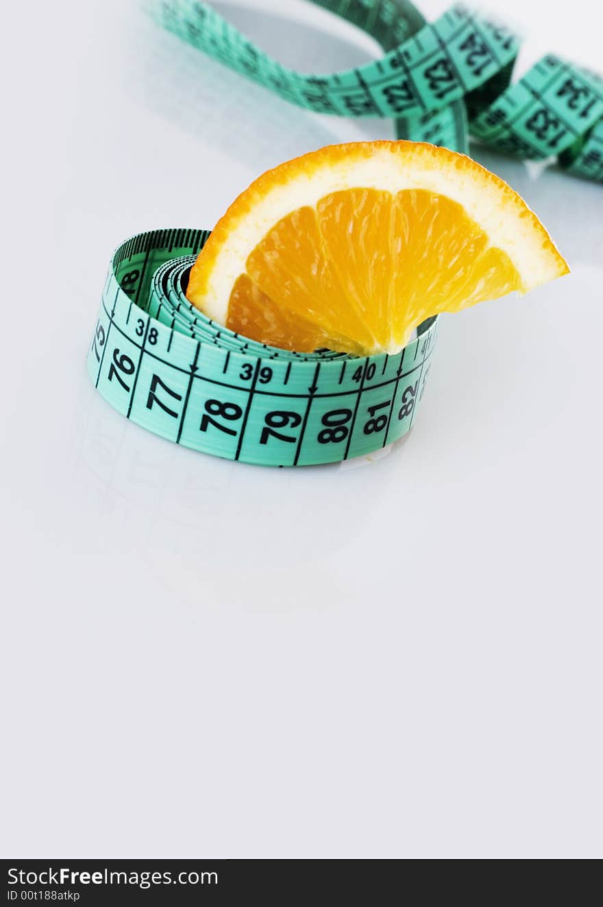 Fresh Orange And Measuring Tape