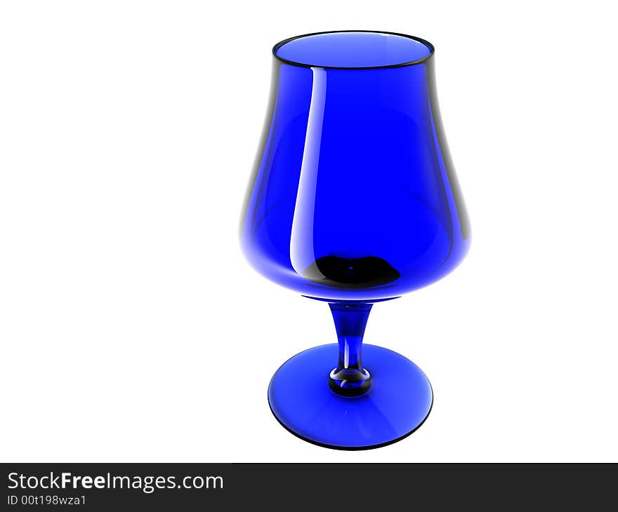 The 3d blue glass image