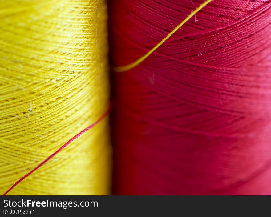 Red and yellow thread