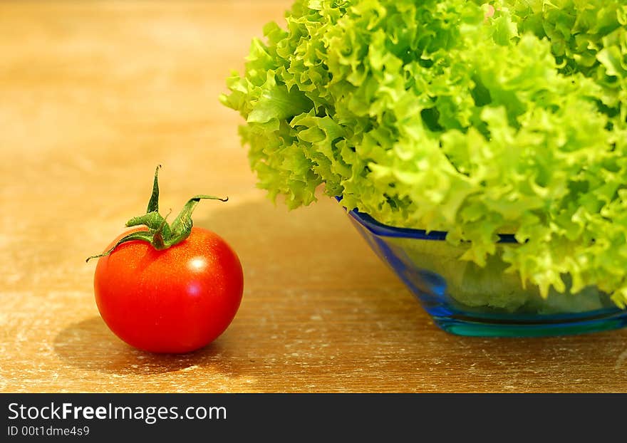 Fresh Salad And A  Tomato