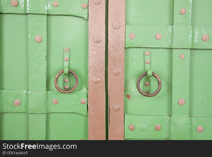 Old Style Locked Metal Doors. Old Style Locked Metal Doors