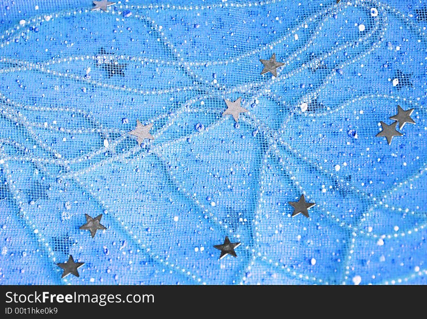 Blue background with pearls and stars