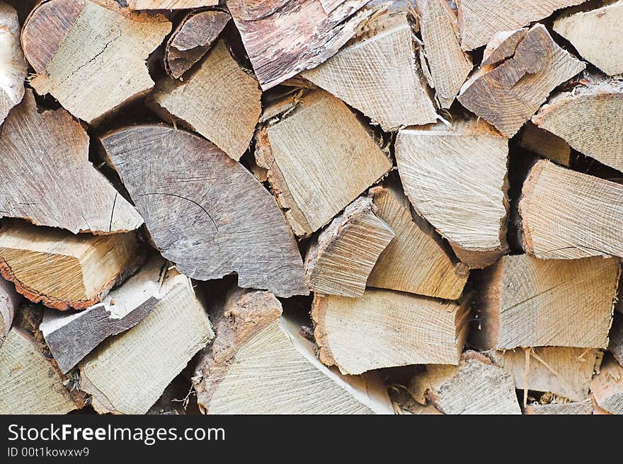 A pile of cut logs - ready for the winter. A pile of cut logs - ready for the winter.