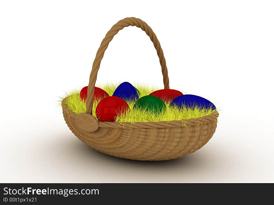 Easter eggs in a basket