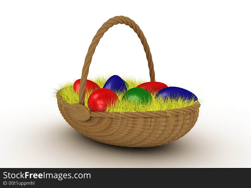 Easter eggs in a basket