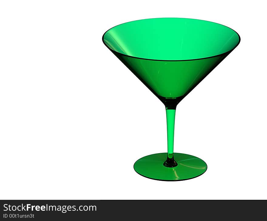 The 3d green glass image