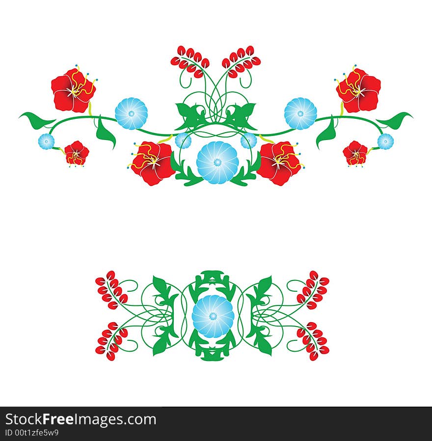 Vector illustration of some floral design elements