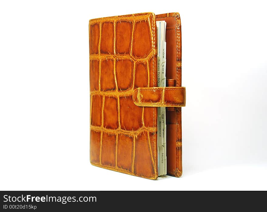 Orange leather organizer