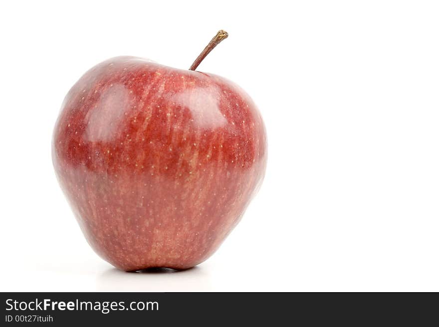 Fresh red apple isolated on the white