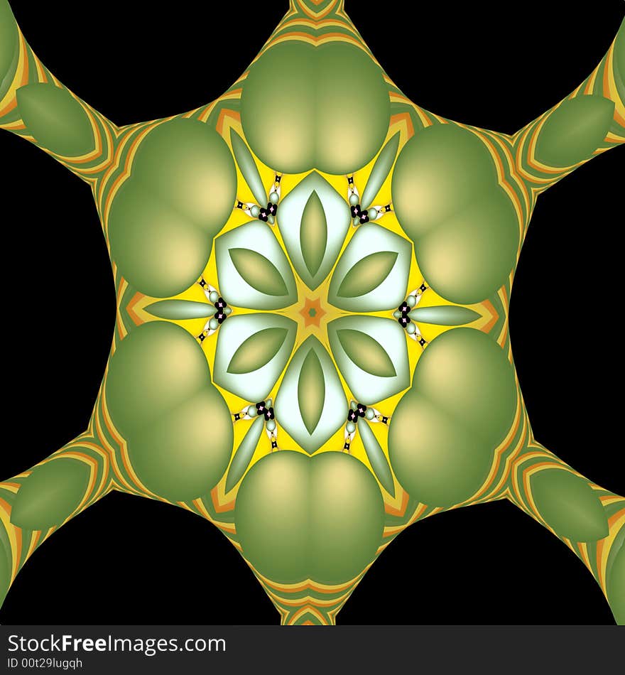 Abstract fractal image resembling a spoked star