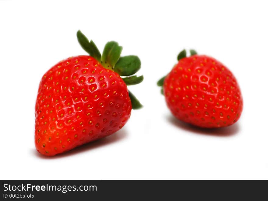 Strawberries isolated on a white background