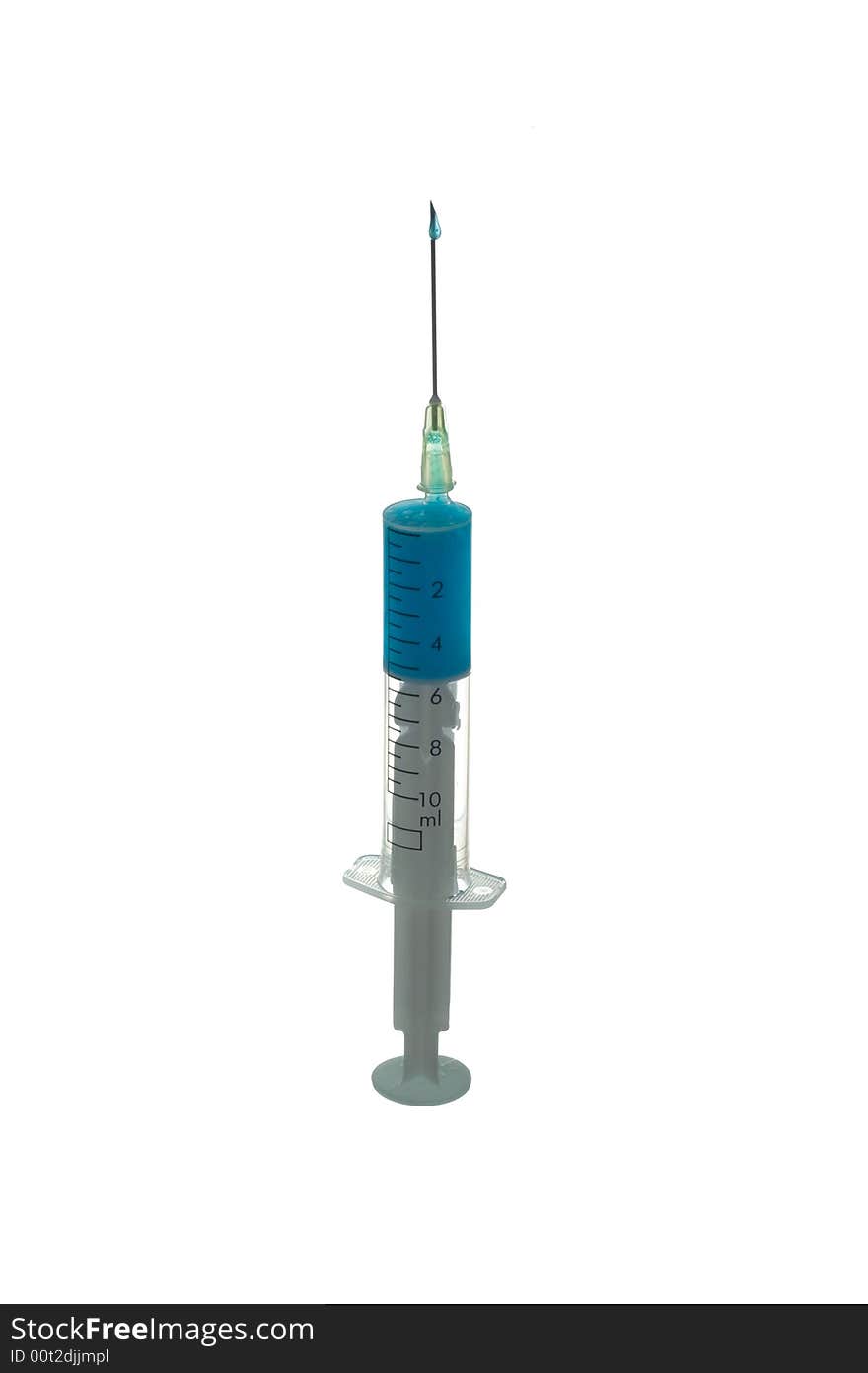 Blue Syringe isolated on white