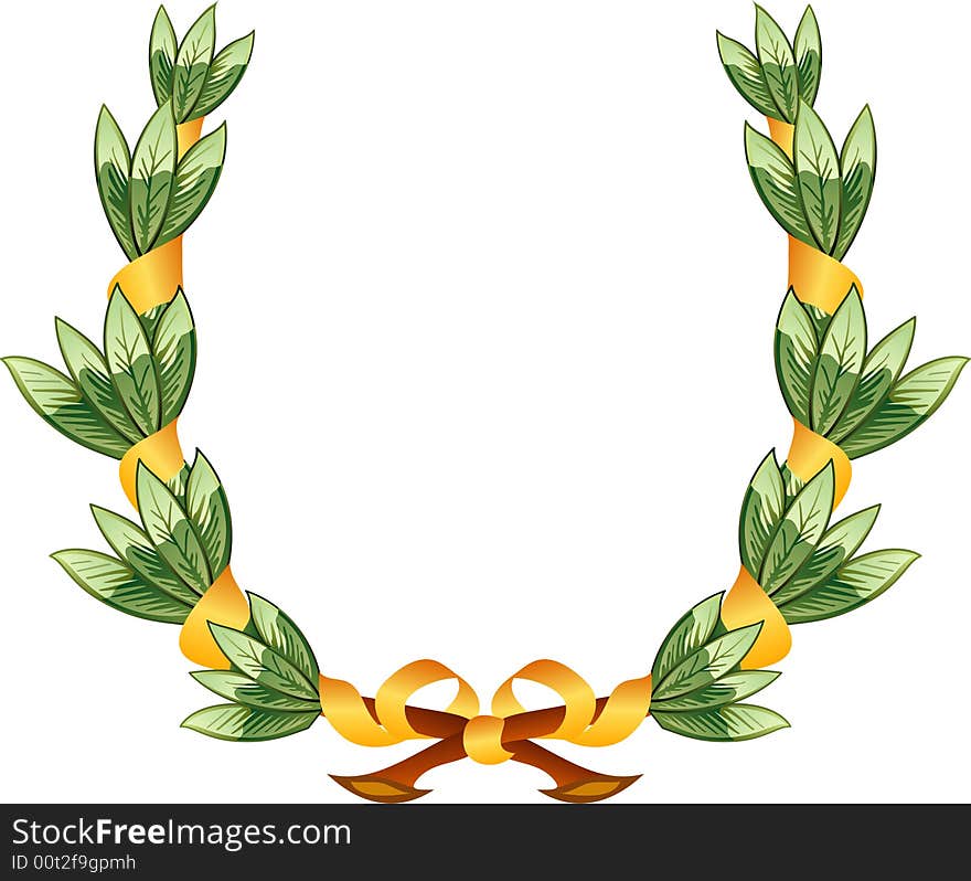 Vector crest of laurel arms. Vector crest of laurel arms