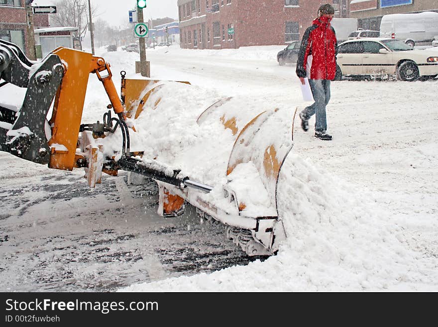 Winter on the town. (Montreal Quebec Canada)