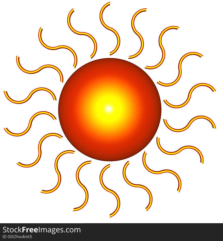 An illustration of the sun shinning. An illustration of the sun shinning.