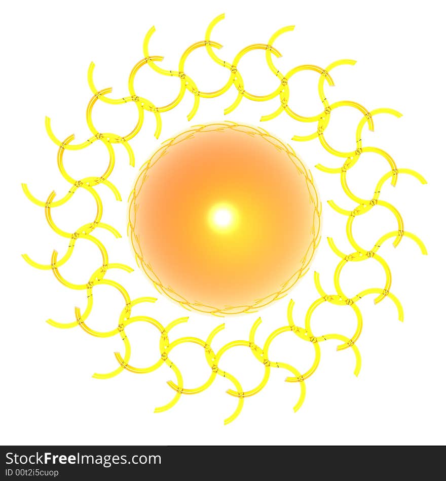 An illustration of the sun shinning. An illustration of the sun shinning.