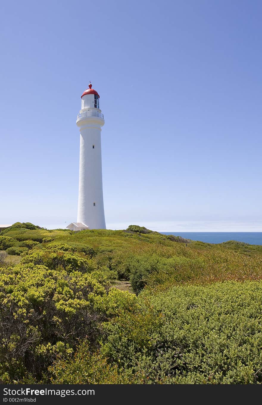 Lighthouse on coastline, victoria, australia