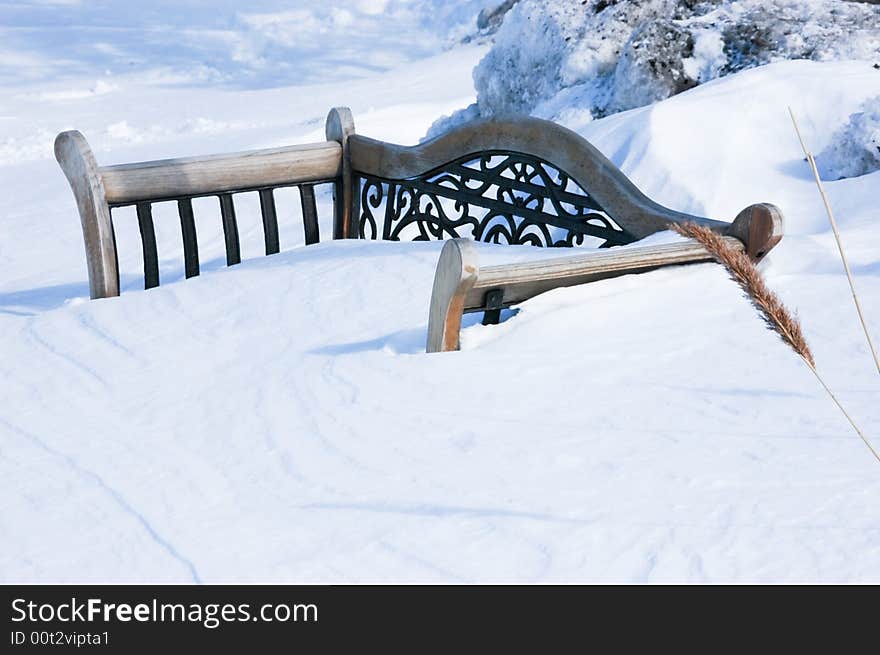 Snow Covered Bench