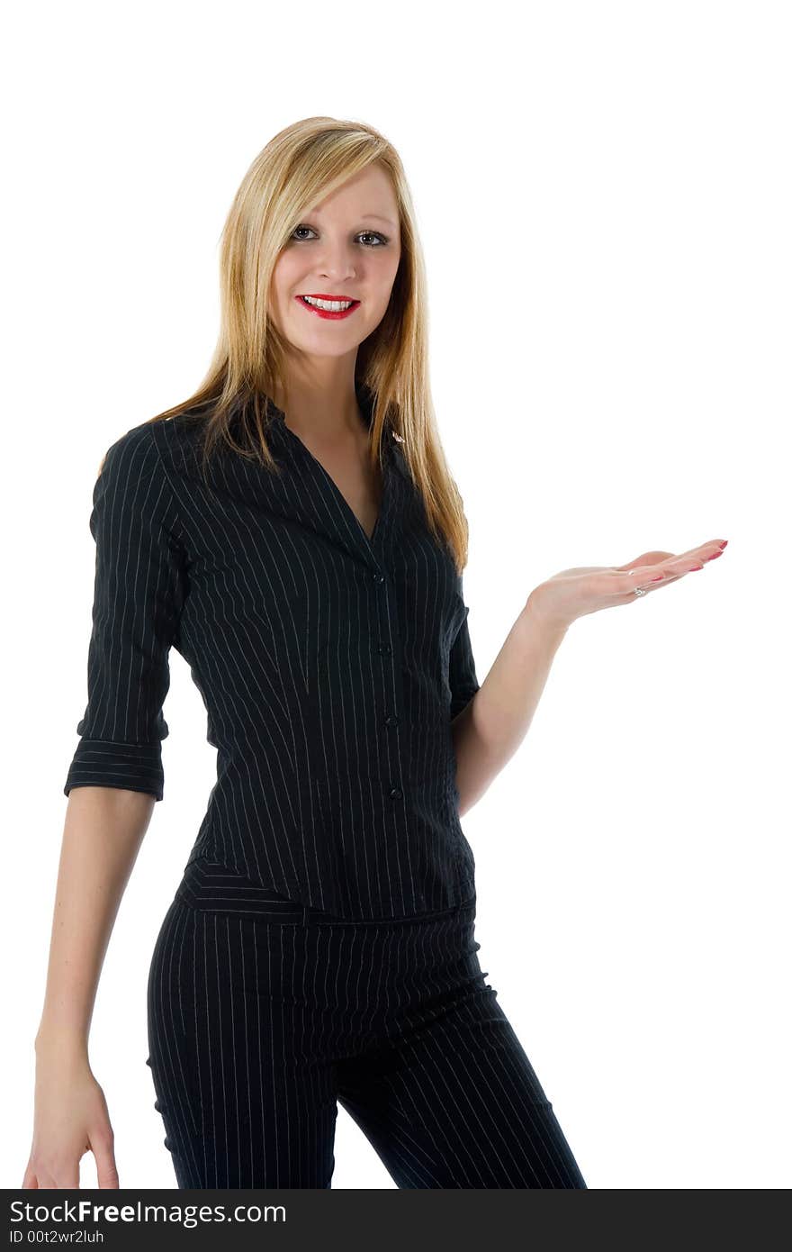 Business woman on white background