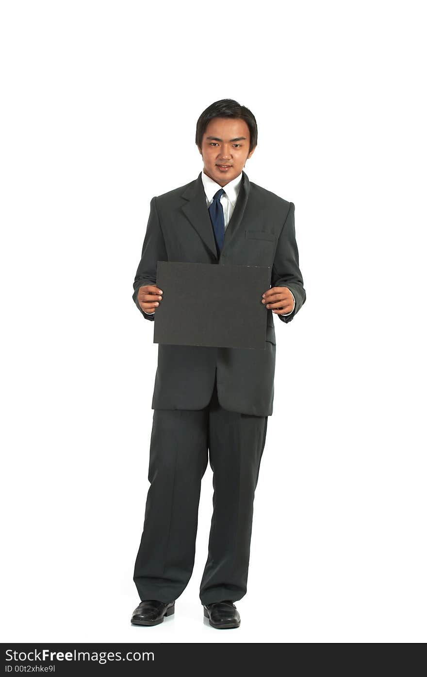 A picture of a businessman over a white background