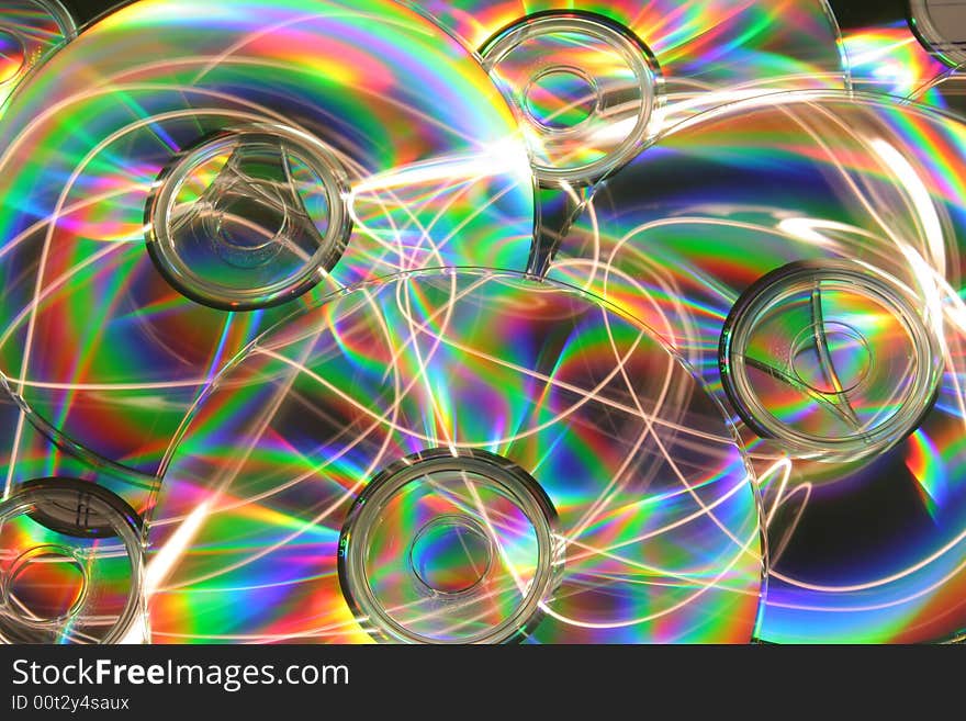 Abstract background of colorful CDs