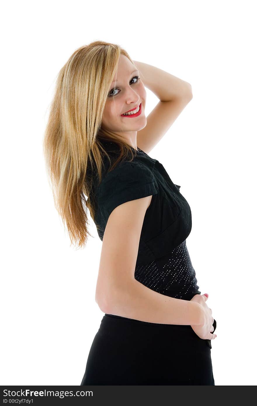 Portrait woman on white background