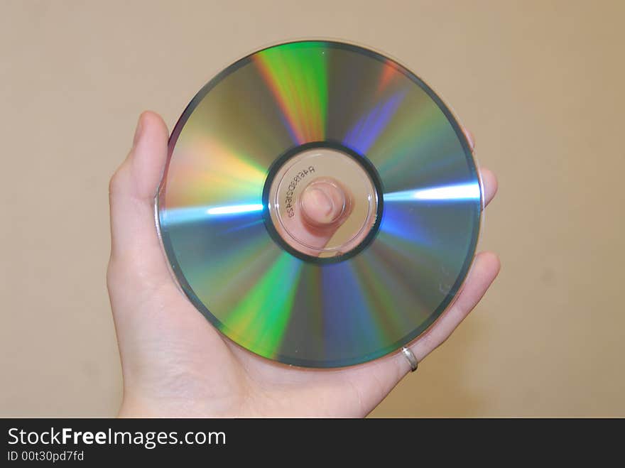 Hand with Audio or video cd