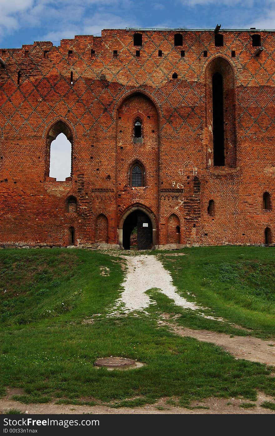 Castle door in medieval castle