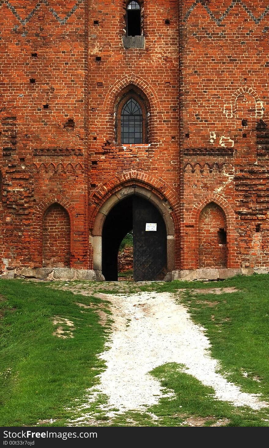 Castle door in medieval castle