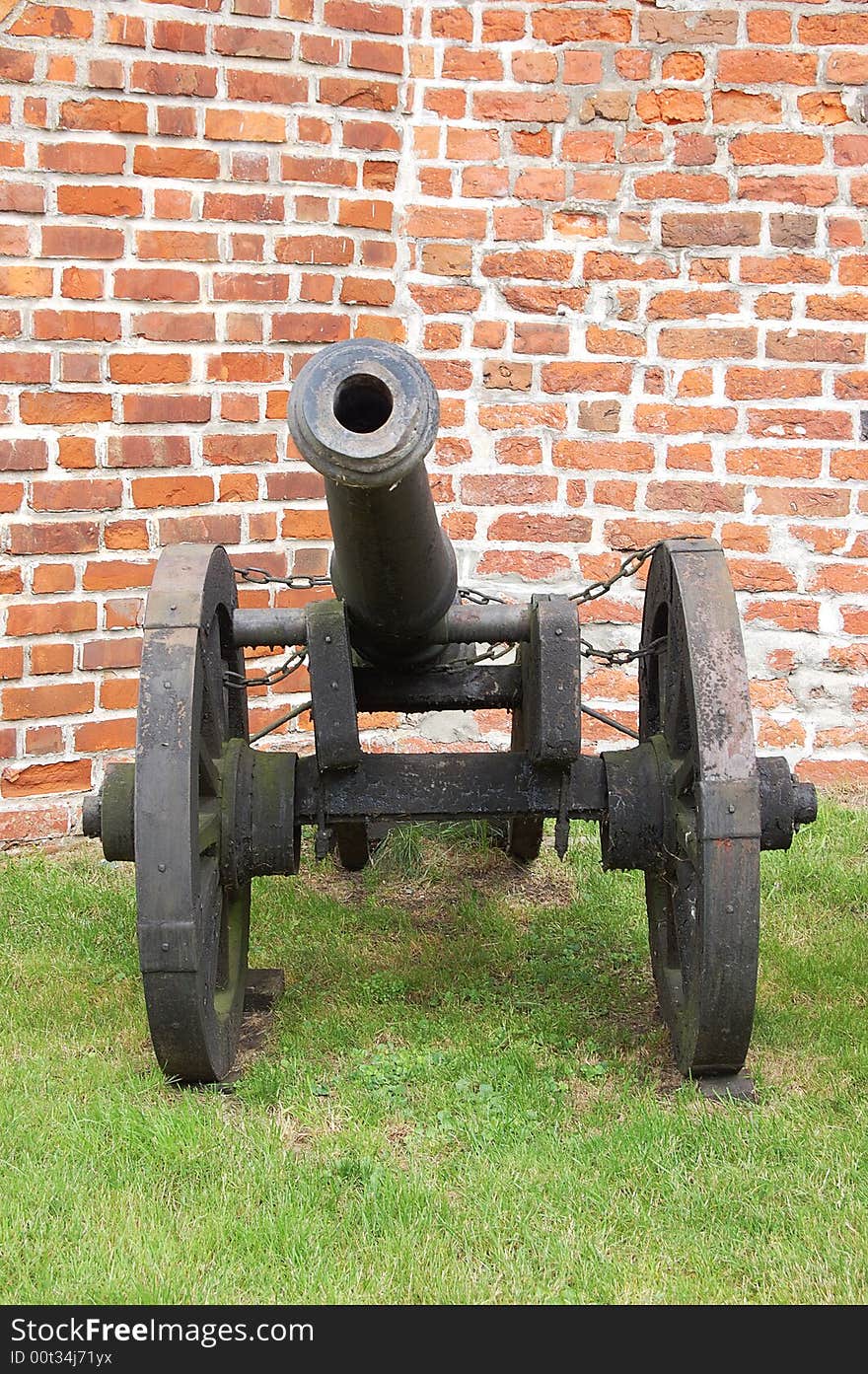 Old canon in medieval castle