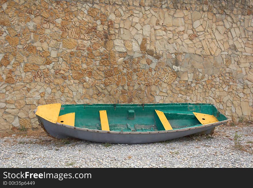 Old sea boat on the beach