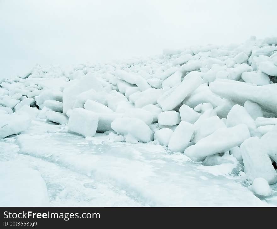 Snow near the Azov sea. Snow near the Azov sea