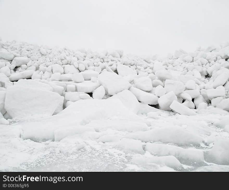 Snow near the Azov sea. Snow near the Azov sea