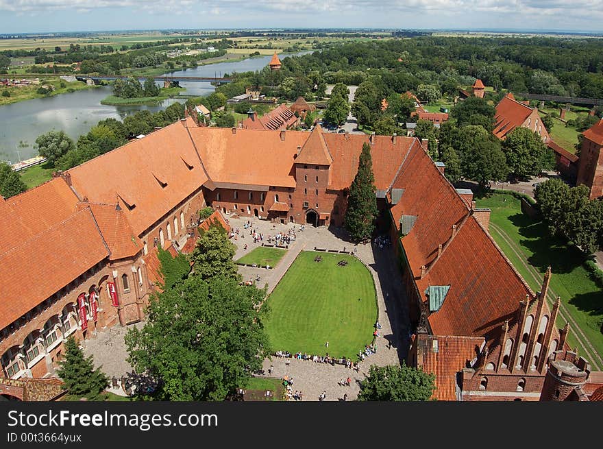 Brick medieval castle in Poland