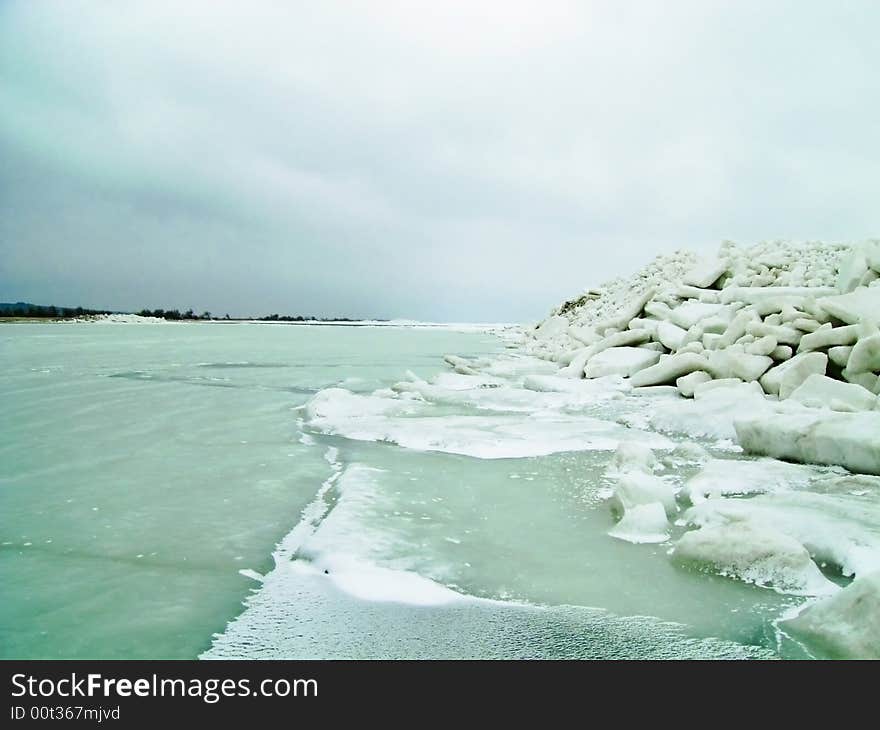 Snow near the Azov sea. Snow near the Azov sea