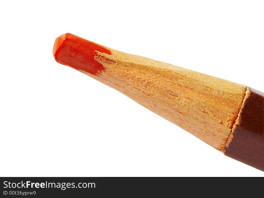 Macro of Old red pencil