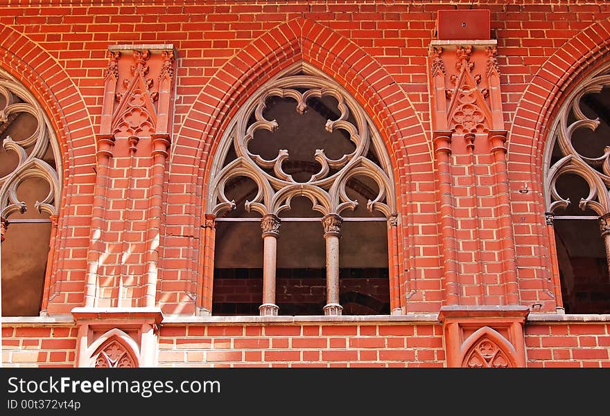 Old gothic window in Malbork castle