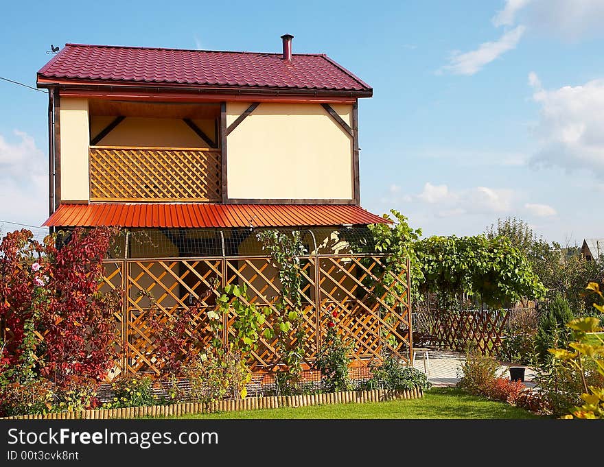 Beautiful country house  in the autumn