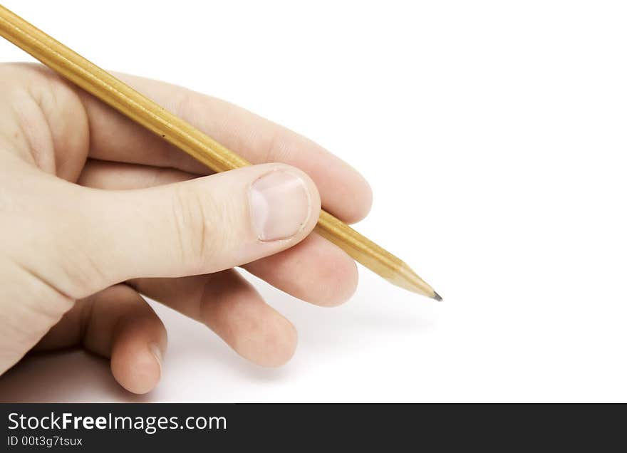 Businessman hand with pencil