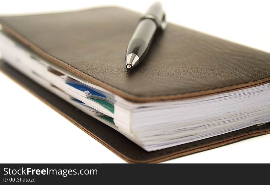 Business notebook isolated on background. Business notebook isolated on background